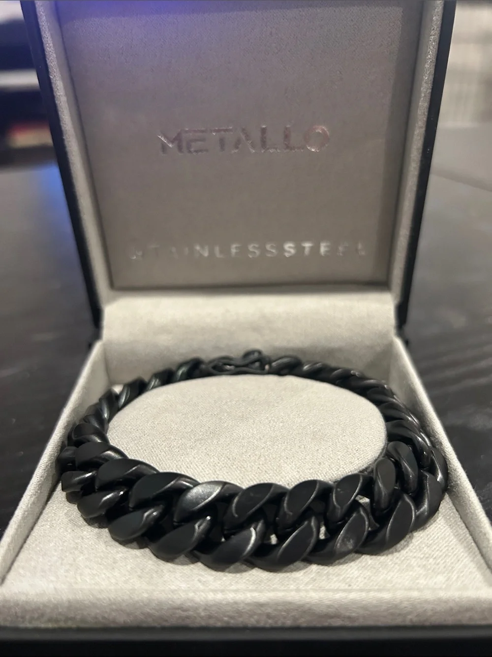 Black Stainless Steel Curb Chain Bracelet